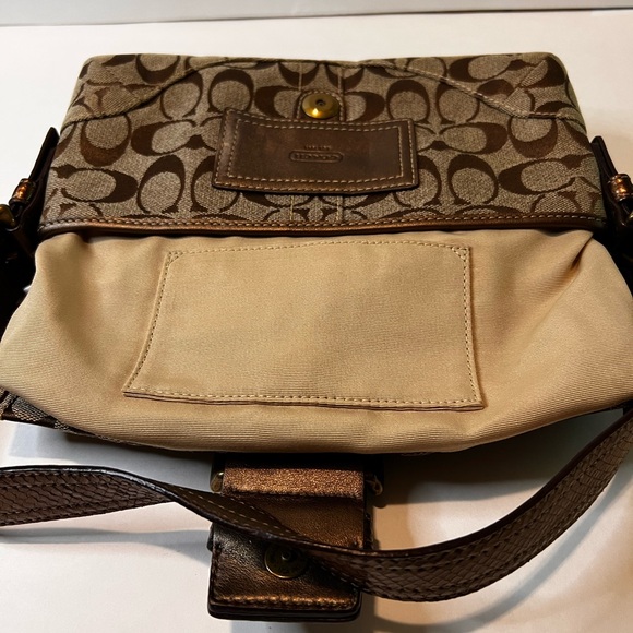 Coach Vintage 2005 Signature Flap Shoulder Bag W/Snake Skin Bronze  8K38 - Picture 12 of 15